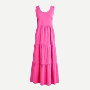 J. Crew Tiered Maxi Dress - Neon Flamingo